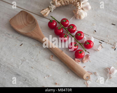 Zutaten, die Sie normalerweise in Italienisch Kochen finden Stockfoto