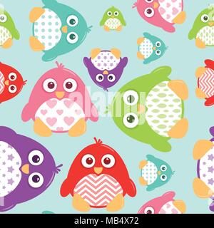 Eine nahtlose Kacheln von Fett, Cartoon, Vektor Pinguine. Diese niedlichen kleinen Jungs können für eine Vielzahl von Projekten verwendet werden. Stock Vektor