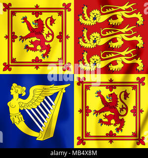 Royal Standard des Vereinigten Königreichs in Schottland. 3D-Darstellung. Stockfoto