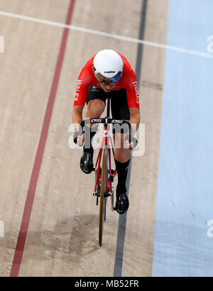 Wales' Elinor Barker während 25 der Frauen km Punkte Rennen Finale bei den Anna Meares Velodrom bei Tag drei der Commonwealth Games 2018 in der Gold Coast, Australien. Stockfoto