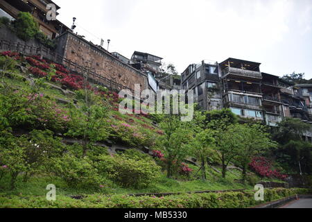 Blick auf die kleine Stadt Jiufen in neuen Taipei City und seinen Gebäuden - Taiwan Stockfoto