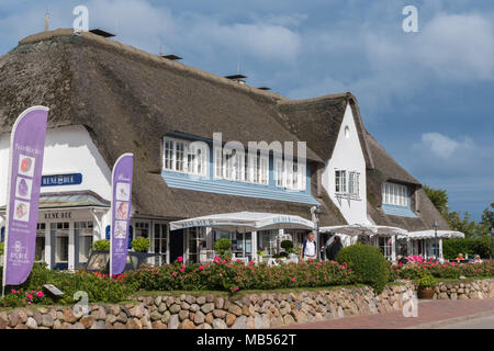 Juwelier Studio und Shop in eine traditionelle friesische Haus mit Reetdach, Keitum, Nordsee Insel Sylt, Schleswig-Holstein, Deutschland Nord Stockfoto