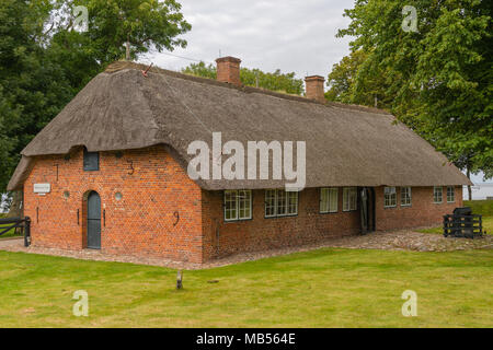 "Friesische Haus', Museum, traditionelle friesische Haus mit Reetdach, Keitum, Nordsee Insel Sylt, Schleswig-Holstein, Deutschland, Europa Stockfoto