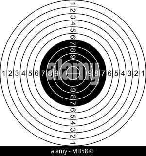 Classic Target Shooting Abbildung isoliert auf weißem Stock Vektor