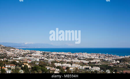 Blick auf die Costa del Sol, Richtung Sierra Nevada Stockfoto