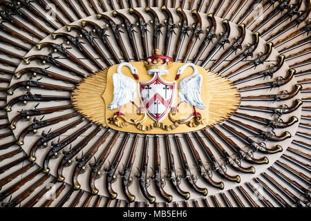 Waffen angezeigt in Culzean Castle in der Nähe von Totnes in Ayrshire, Schottland Stockfoto