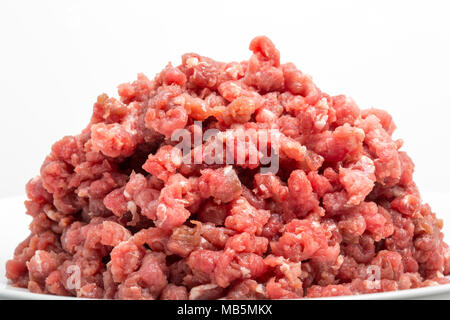 Hackfleisch/Wildschwein von einem Wildschwein geschossen in der Toskana Italien Burger und Chili con Carne, mit einem Haus hacken Maschine zu machen. Stockfoto