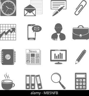 Wirtschaft, Finanzen und Büro Symbole Stock Vektor