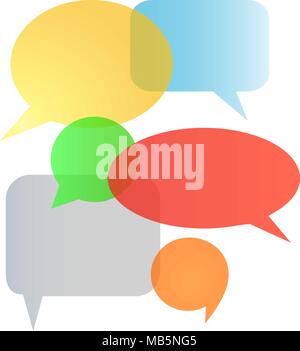 Farbe transparent Sprechblasen im Gespräch Stock Vektor