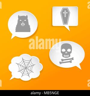 Sprechblasen mit Halloween Zeichen Stock Vektor