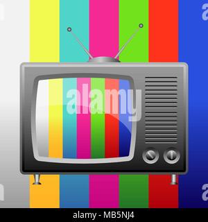 Retro tv auf Test Bild Hintergrund Stock Vektor