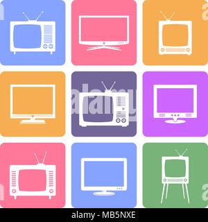 Vektor TV Icons einstellen Stock Vektor