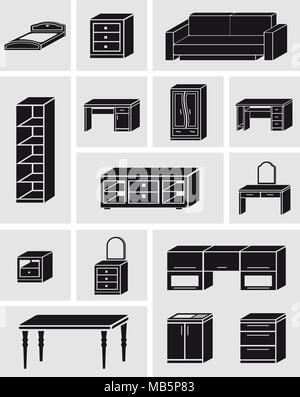 Möbel-Symbole-set Stock Vektor