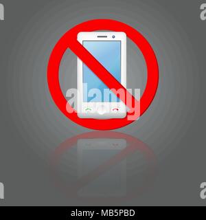 Kein Telefon Vektor rote Zeichen Stock Vektor