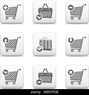 Vektor Warenkorb und Warenkorb Symbole Stock Vektor