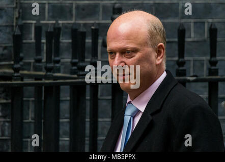 Die Minister kommen an Nummer 10 Downing Street vor Besuch des Kronprinzen von Saudi-Arabien, Mohammed Bin Salman bei seinem Staatsbesuch in Großbritannien. Mit: Chris Grayling MP Staatssekretär für Verkehr, Wo: London, England, Großbritannien Wann: 07 Mar 2018 Credit: Wheatley/WANN Stockfoto