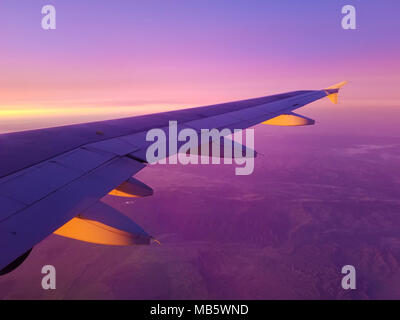 Am frühen Morgen in Kalifornien von einem Flugzeug gesehen. Stockfoto