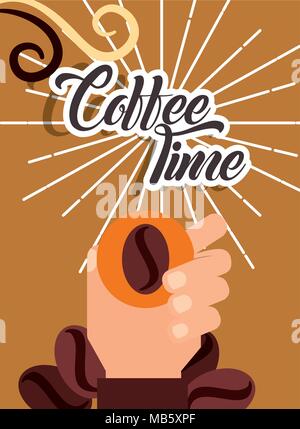 Kaffee Zeit Karte Stock Vektor