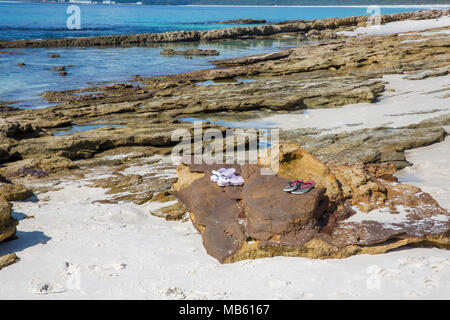 Hyams Strand, als die Welten die weißesten Sandstrand und ein Teil des White Sands renommierte Spaziergang route, Jervis Bay, Australien Stockfoto