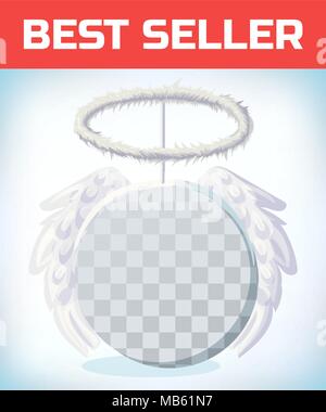 Engel nibm und Flügeln. Maskerade kostüm Kopfschmuck. Karneval oder Halloween Cartoon Vector Illustration. Stock Vektor