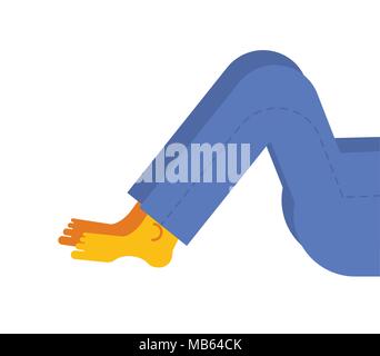 Mens Beine in Jeans. Der Mensch ist. Vector Illustration Stock Vektor
