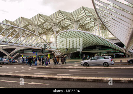 Lissabon Portugal. 04.April 2018. Oriente der U-Bahn Station in Lissabon Lissabon, Portugal. Fotografie von Ricardo Rocha. Stockfoto