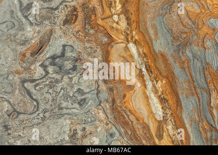 In der Nähe der Felsformation Muster und Farbe im Point Lobos State Naturpark, California, United States. Stockfoto