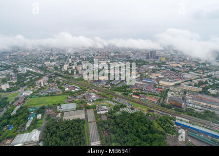 Moskau, Russland. Blick von der Höhe der Stadt Moskau. Stockfoto