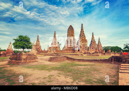 Wat Watthanaram, ein buddhistischer Tempel in Ayutthaya, Thailand Stockfoto