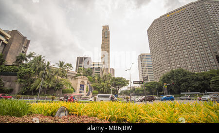 MANILA, Philippinen - November 28, 2017: Makati, Metro Manila, Philippinen. Wolkenkratzer des Bezirks. Stockfoto