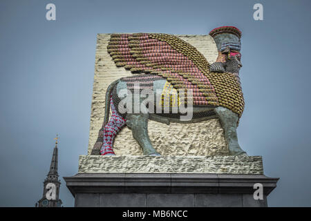 Michael Rakowitz's fabelhafte „der unsichtbare Feind sollte nicht existieren“ auf dem vierten Sockel, Trafalgar Square, London, England, Großbritannien Stockfoto