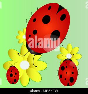 Einen Marienkäfer, eine Comicfigur, ein Insekt, Stock Vektor