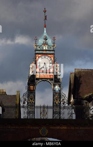 Chester Eastgate clock von Eastgate Street Stockfoto