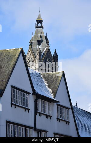 Chester das Rathaus im Schnee Stockfoto