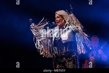 Bournemouth, Großbritannien, 7. April 2018. Kim Wilde im Pavillon, Bournemouth. Credit: Charlie Raven/Alamy leben Nachrichten Stockfoto