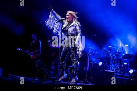Bournemouth, Großbritannien, 7. April 2018. Kim Wilde im Pavillon, Bournemouth. Credit: Charlie Raven/Alamy leben Nachrichten Stockfoto