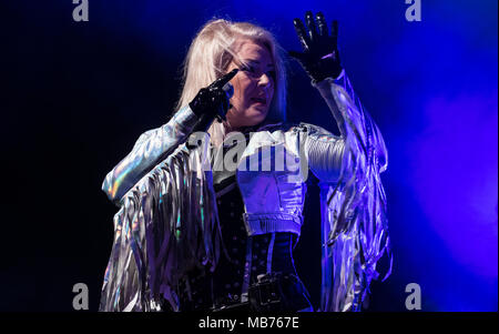 Bournemouth, Großbritannien, 7. April 2018. Kim Wilde im Pavillon, Bournemouth. Credit: Charlie Raven/Alamy leben Nachrichten Stockfoto