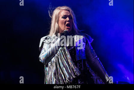 Bournemouth, Großbritannien, 7. April 2018. Kim Wilde im Pavillon, Bournemouth. Credit: Charlie Raven/Alamy leben Nachrichten Stockfoto