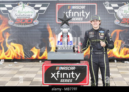 Ft. Worth, Texas, USA. 7 Apr, 2018. April 07, 2018 - Ft. Worth, Texas, USA: Ryan Blaney (22) gewinnt den Meine Bariatric Solutions 300 an der Texas Motor Speedway in Ft. Worth, Texas. Credit: Stephen A. Arce/ASP/ZUMA Draht/Alamy leben Nachrichten Stockfoto