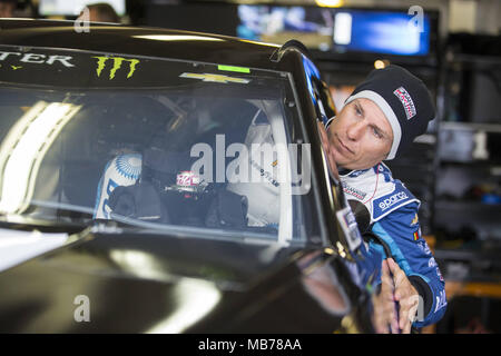 Ft. Worth, Texas, USA. 7 Apr, 2018. April 07, 2018 - Ft. Worth, Texas, USA: Jamie McMurray (1) wartet auf die O'Reilly Auto Parts 500 an der Texas Motor Speedway in Ft zu üben. Worth, Texas. Credit: Stephen A. Arce Asp Inc/ASP/ZUMA Draht/Alamy leben Nachrichten Stockfoto