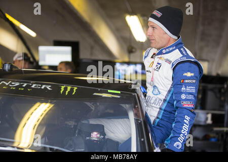 Ft. Worth, Texas, USA. 7 Apr, 2018. April 07, 2018 - Ft. Worth, Texas, USA: Jamie McMurray (1) wartet auf die O'Reilly Auto Parts 500 an der Texas Motor Speedway in Ft zu üben. Worth, Texas. Credit: Stephen A. Arce Asp Inc/ASP/ZUMA Draht/Alamy leben Nachrichten Stockfoto