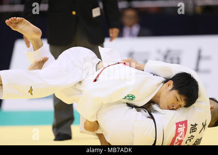 Fukuoka, Japan. 7 Apr, 2018. ? Toru Shishime Judo: All Japan ausgewählte Judo's Meisterschaften Männer -60 kg in Fukuoka, Japan. Credit: yohei Osada/LBA SPORT/Alamy leben Nachrichten Stockfoto