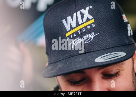 Longfield, Kent, Großbritannien. 8. April 2018. BTCC driver Jack Goff und WIX-Racing mit Eurotech während der Dunlop MSA British Touring Car Championship in Brands Hatch Indy Circuit (Foto: Gergo Toth/Alamy Live-Nachrichten) Stockfoto