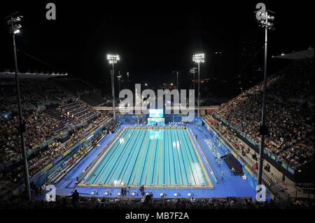 Queensland, Australien. 8. April 2018. GV (allgemeine Ansicht) der Aquatics Center oben aus dem Norden. Schwimmen. XXI Commonwealth Games. Optus Aquatic Centre. Gold Coast 2018. Queensland. Australien. 08/04/2018. Credit: Sport in Bildern/Alamy leben Nachrichten Stockfoto
