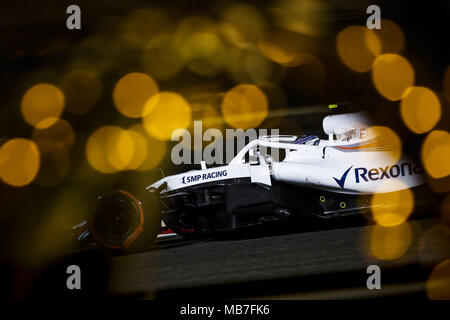 Sergei SIROTKIN (rus), Williams F1 Mercedes FW 41, Aktion während 2018 Formel 1 FIA-Weltmeisterschaft, Grand Prix, Bahrain in Sakhir von April 5 bis 8 | Verwendung weltweit Stockfoto