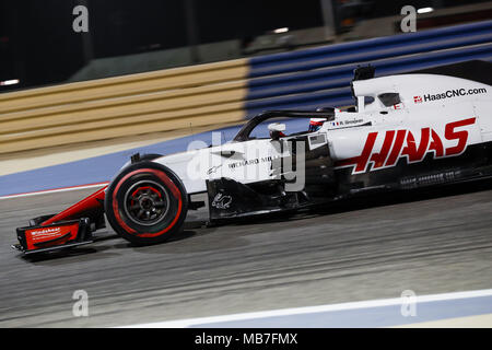 Romain Grosjean (fra), Haas F1 Team VF-18 Ferrari, Aktion während 2018 Formel 1 FIA-Weltmeisterschaft, Grand Prix, Bahrain in Sakhir von April 5 bis 8 | Verwendung weltweit Stockfoto