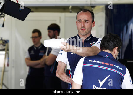 Robert Kubica (Pol), Williams F1 Mercedes FW41, Porträt während 2018 Formel 1 FIA-Weltmeisterschaft, Grand Prix, Bahrain in Sakhir von April 5 bis 8 | Verwendung weltweit Stockfoto