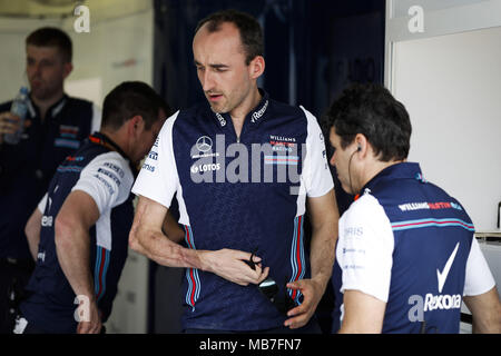 Robert Kubica (Pol), Williams F1 Mercedes FW41, Porträt während 2018 Formel 1 FIA-Weltmeisterschaft, Grand Prix, Bahrain in Sakhir von April 5 bis 8 | Verwendung weltweit Stockfoto