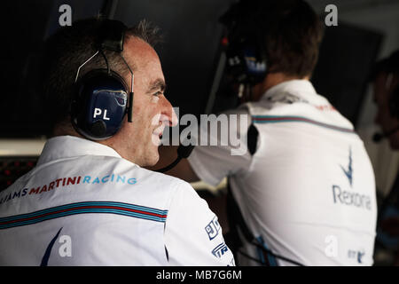 Sakhir, Bahrain. 07 Apr, 2018. LOWE Paddy (GBR), Chief Technical Officer, Williams F1, Portrait während 2018 Formel 1 FIA-Weltmeisterschaft, Grand Prix, Bahrain in Sakhir von April 5 bis 8 ich Motorsport: FIA Formel Eins-Weltmeisterschaft 2018, Grand Prix von Bahrain, | Nutzung der weltweiten Kredit: dpa/Alamy leben Nachrichten Stockfoto