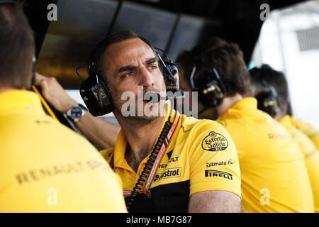 Sakhir, Bahrain. 07 Apr, 2018. ABITEBOUL Cyrill (fr), Renault Sport F1-Geschäftsführer, Porträt während 2018 Formel 1 FIA-Weltmeisterschaft, Grand Prix, Bahrain in Sakhir von April 5 bis 8 ich Motorsport: FIA Formel Eins-Weltmeisterschaft 2018, Grand Prix von Bahrain, | Nutzung der weltweiten Kredit: dpa/Alamy leben Nachrichten Stockfoto